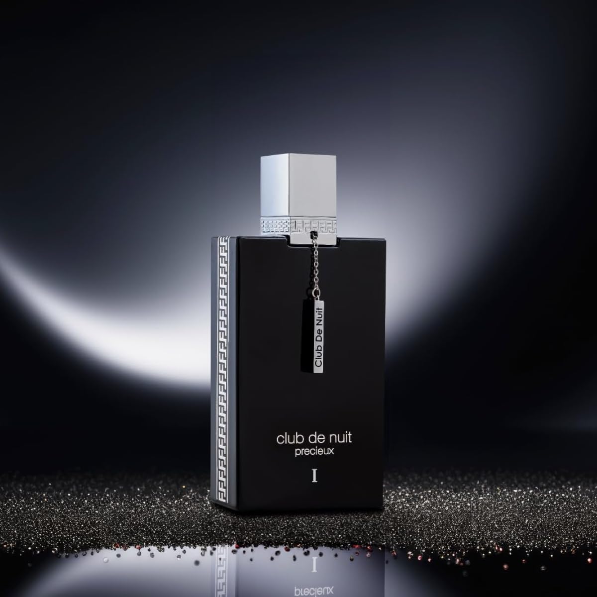 Side view of Armaf Club De Nuit Precieux I luxury collection presentation