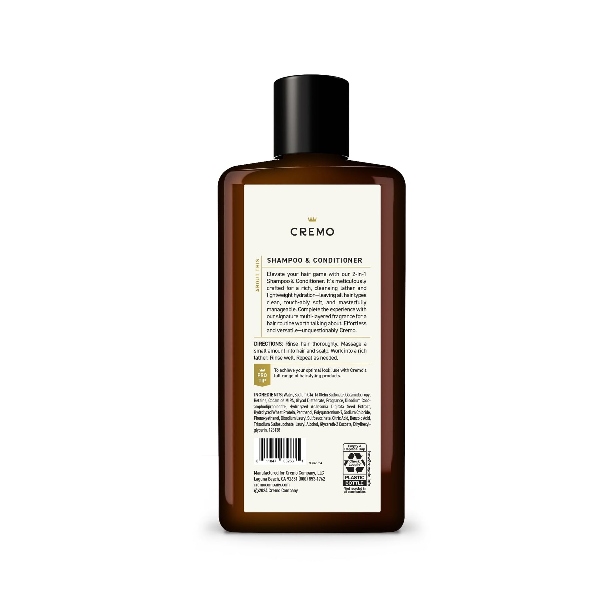 Cremo Bourbon and Oak branding on bottle label