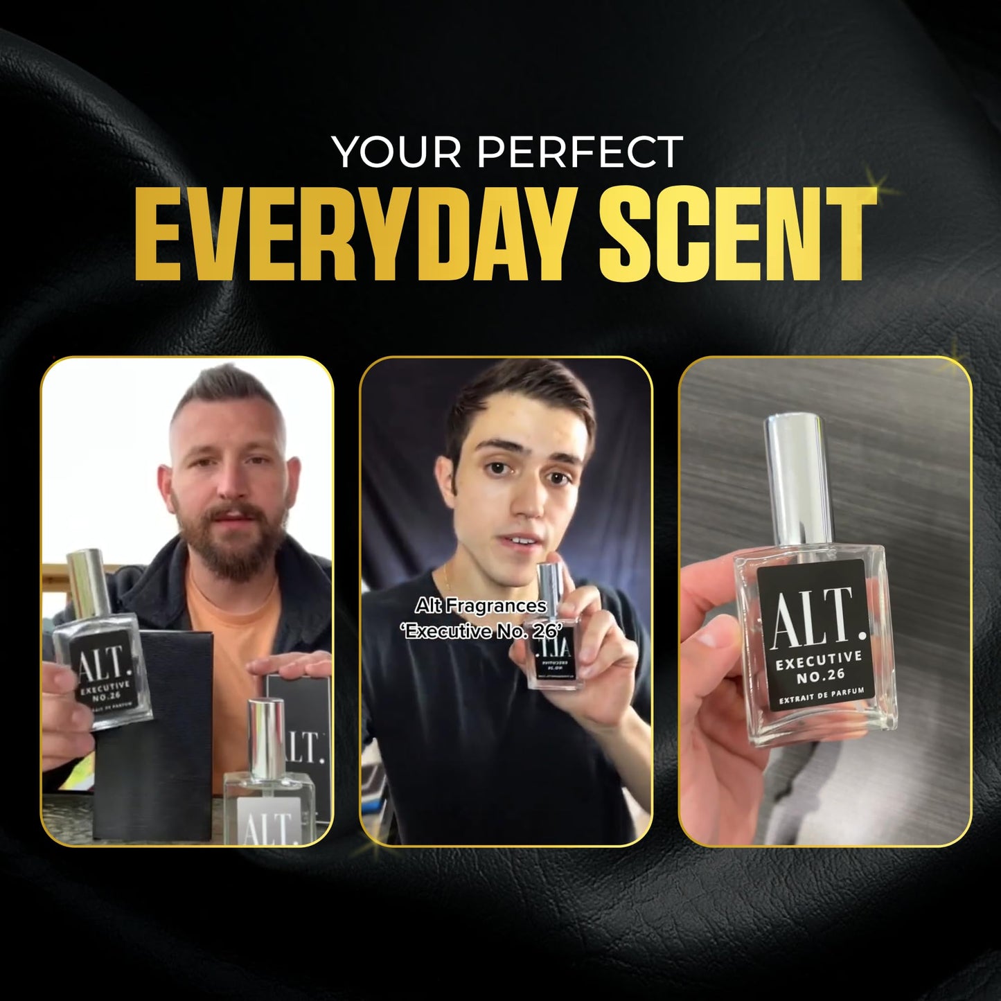 ALT Fragrances Executive Number 26 woody fruity ingredients artistic arrangement