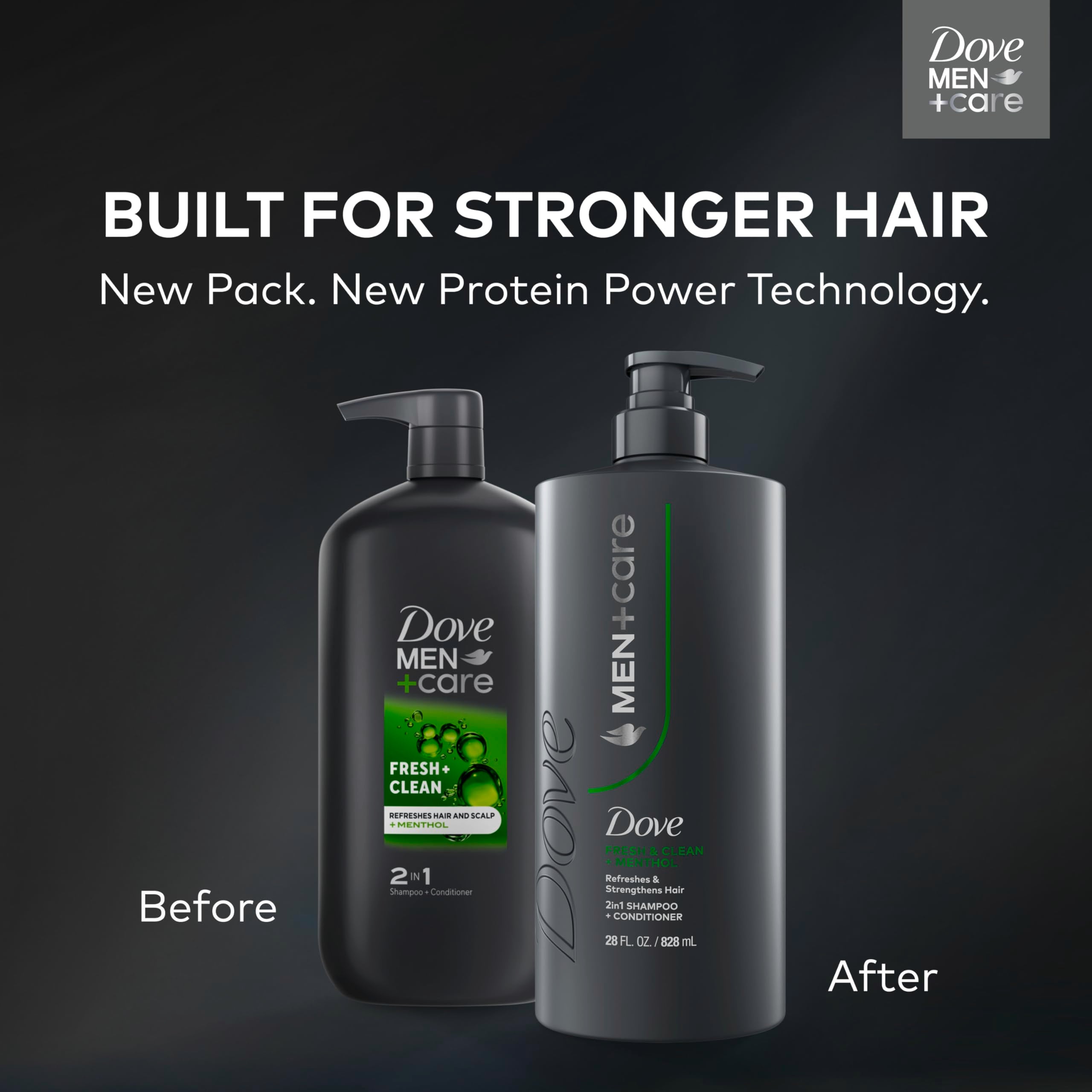 Dove Men Plus Care 2-in-1 fortifying shampoo packaging