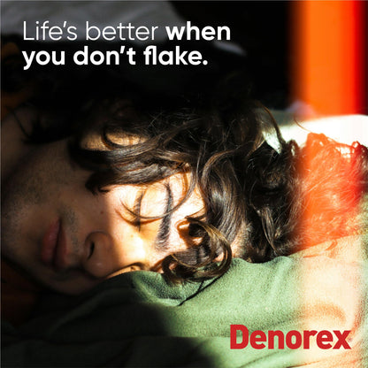 Detailed view of Denorex scalp relief shampoo cap and branding