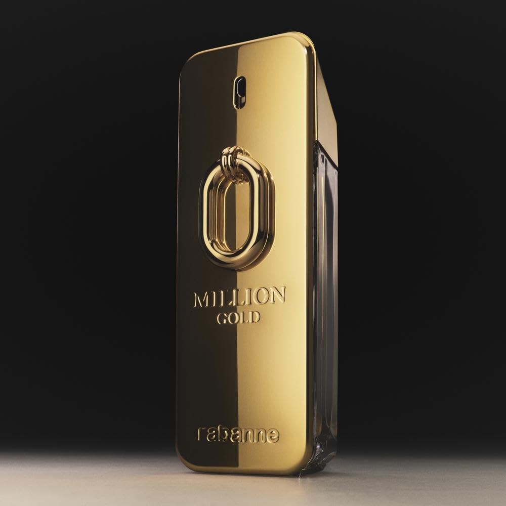 Authentic USA imported Rabanne Million Gold Eau de Parfum Intense for men display packaging