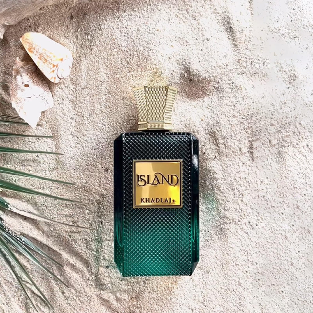 Khadlaj Perfumes Island tropical extrait de parfum packaging box