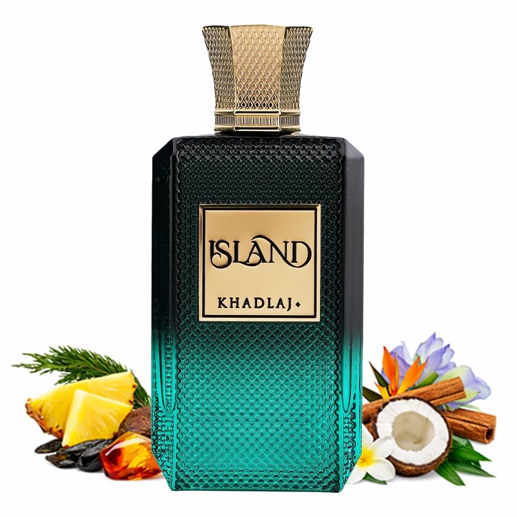 Khadlaj Island unisex fragrance collection bottle close up view
