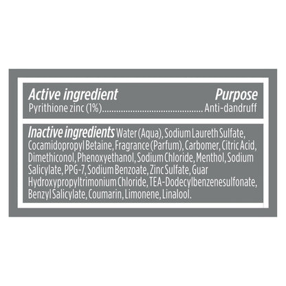 Text on Dove Men Plus Care bottle highlighting pyrithione zinc formula