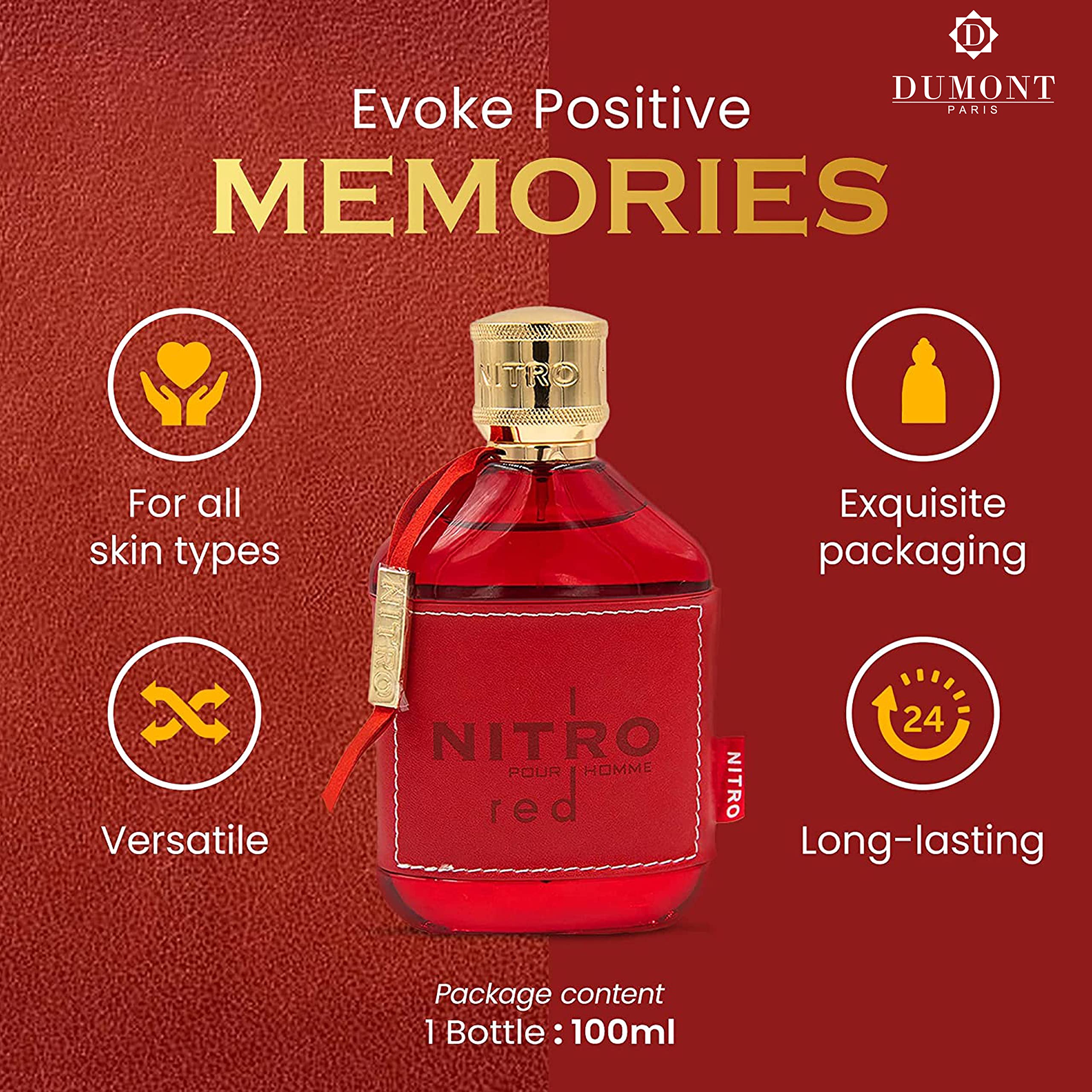 Dumont Nitro Red luxury long lasting cologne fragrance profile display