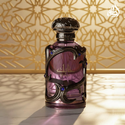 Lattafa Habik woody musky fragrance collection display piece