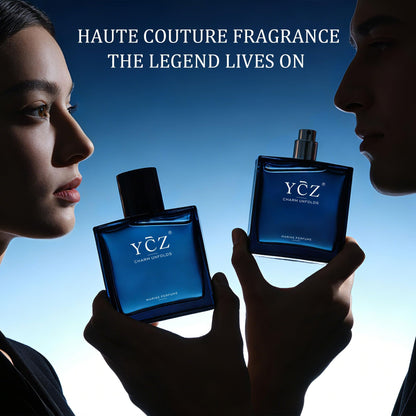 Ycz premium long lasting ocean perfume presentation box and bottle side by side