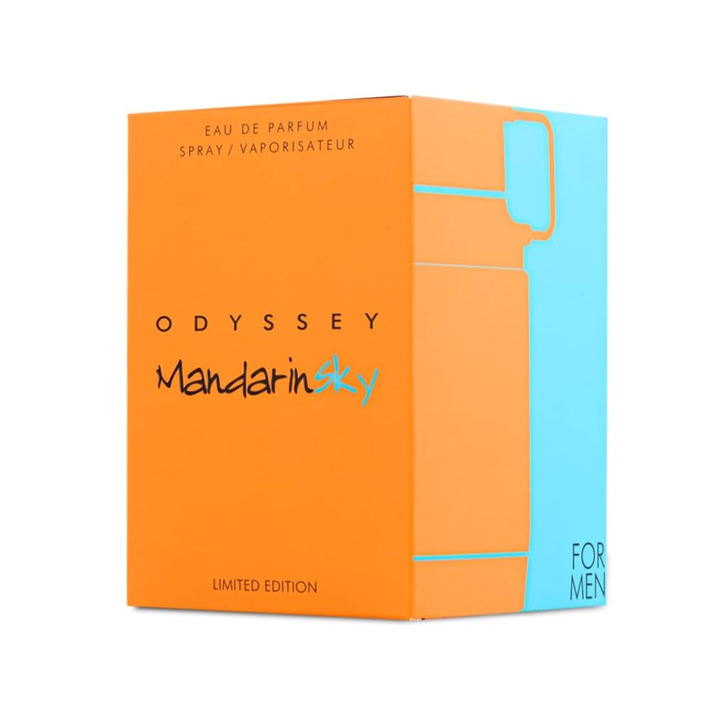 Armaf Odyssey Mandarin Sky luxury men's fragrance display