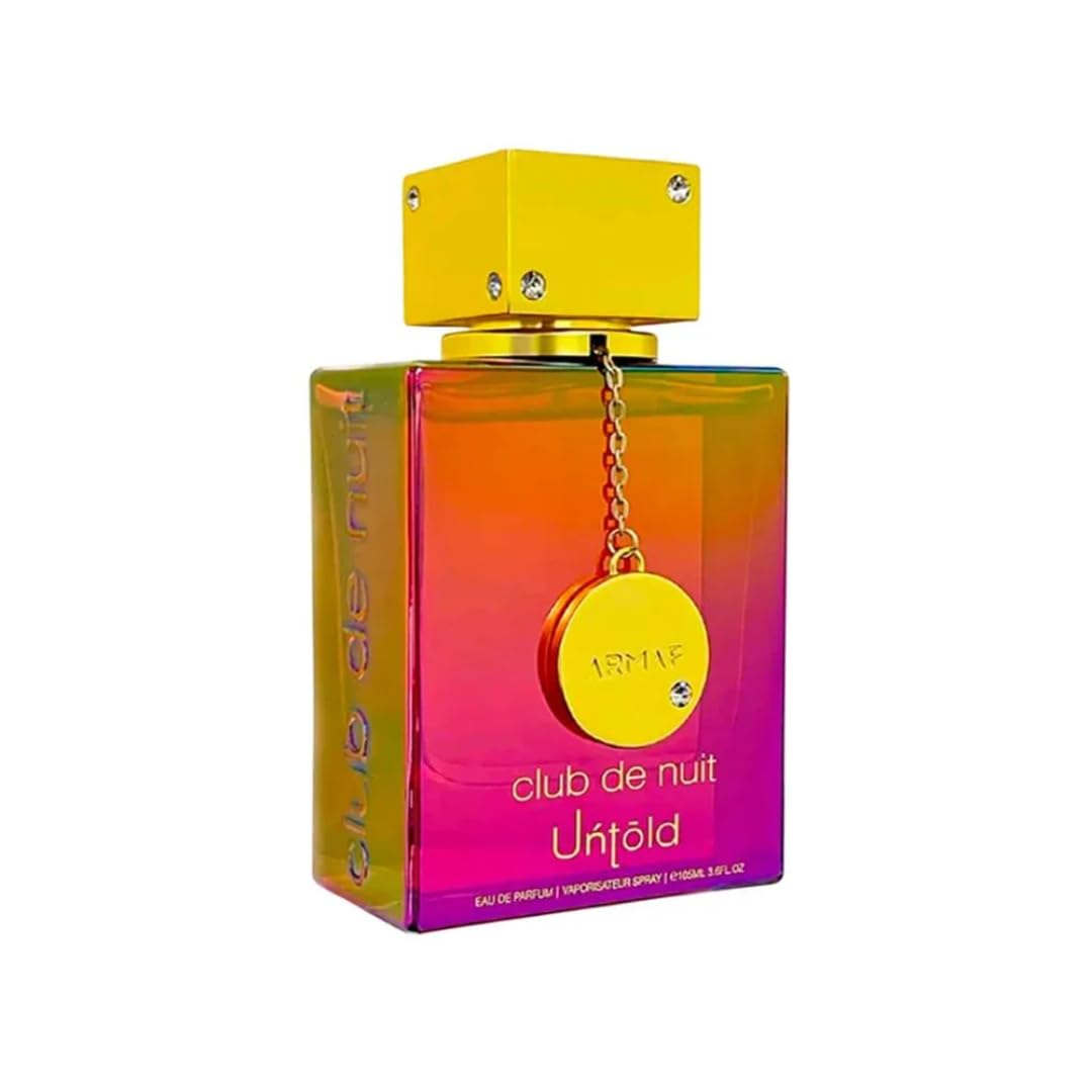 Armaf Club De Nuit Untold 105ml unisex luxury perfume container on a reflective premium surface