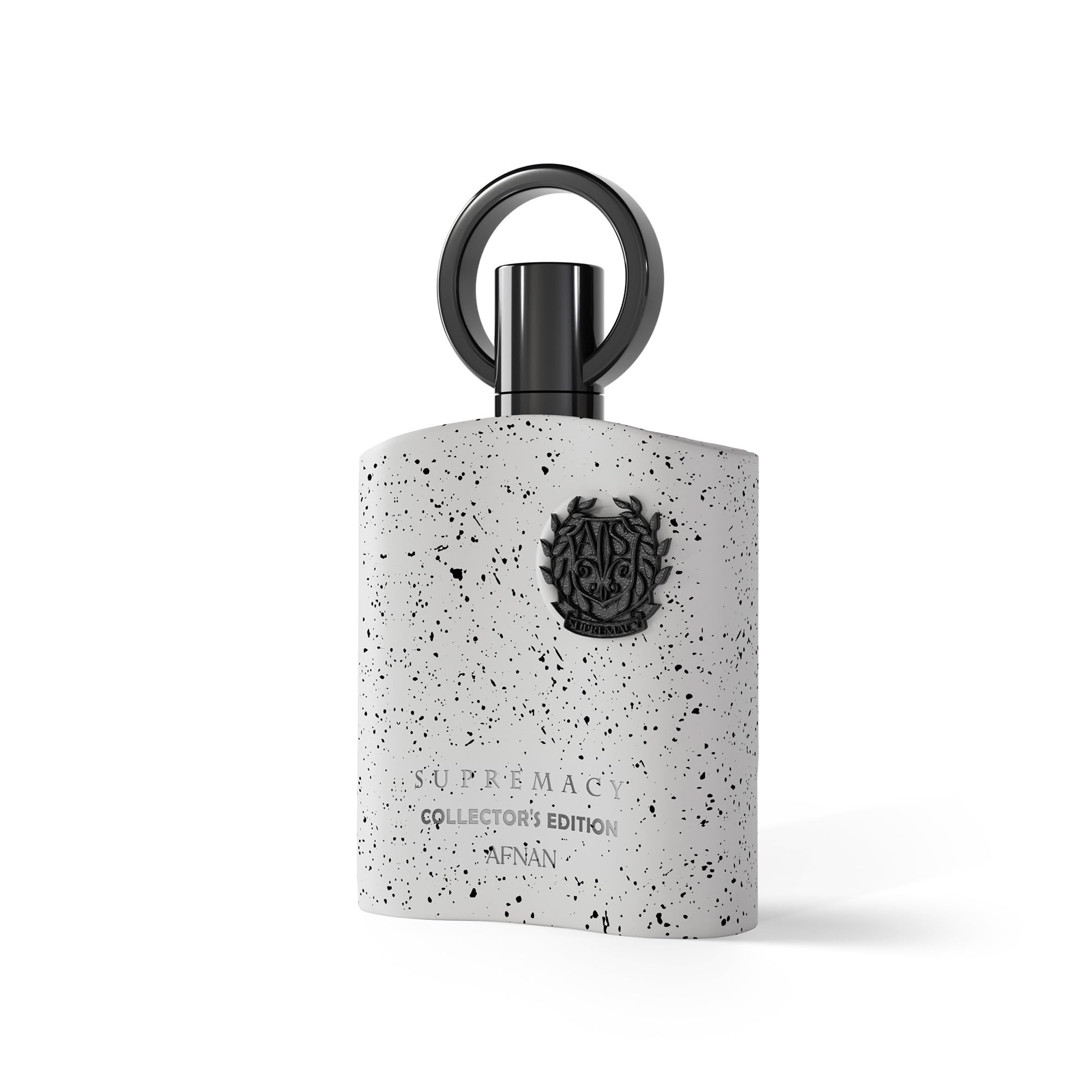 Afnan Supremacy Collector's Edition 100ml spray bottle showing the unique matte black emblem.