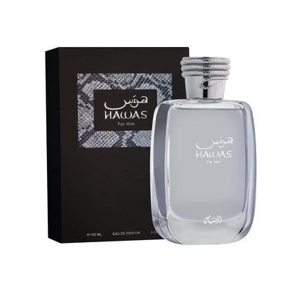 Authentic Rasasi Hawas premium long lasting Arabian perfume spray for men showcase