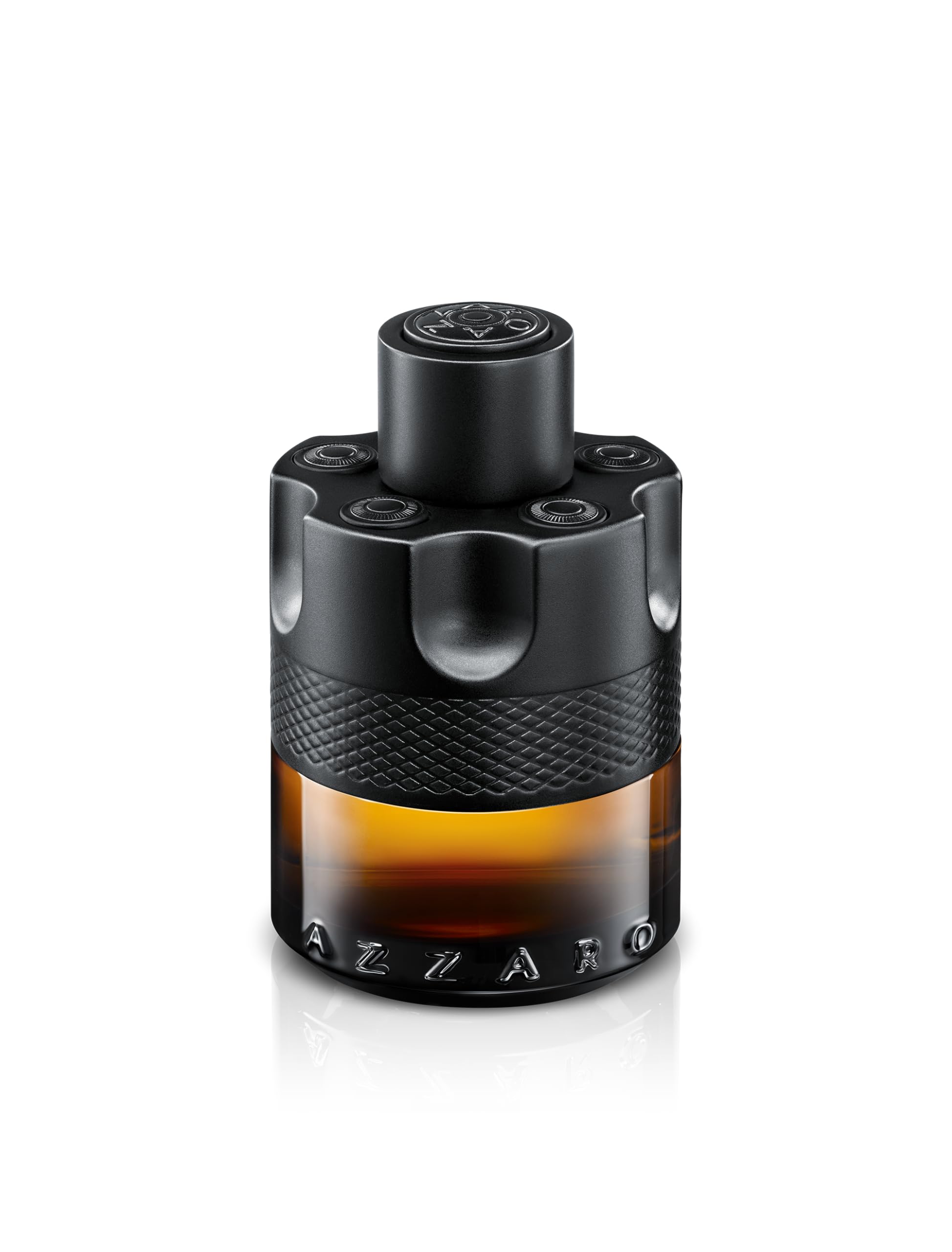 Azzaro intense mens cologne packaging box and bottle showcasing the premium design details
