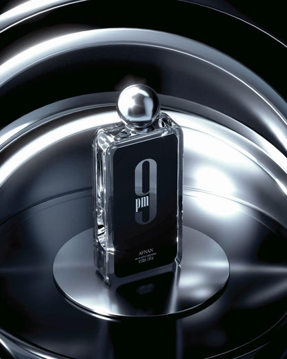 Close up of the spray atomizer nozzle on the Afnan 9 PM bottle.