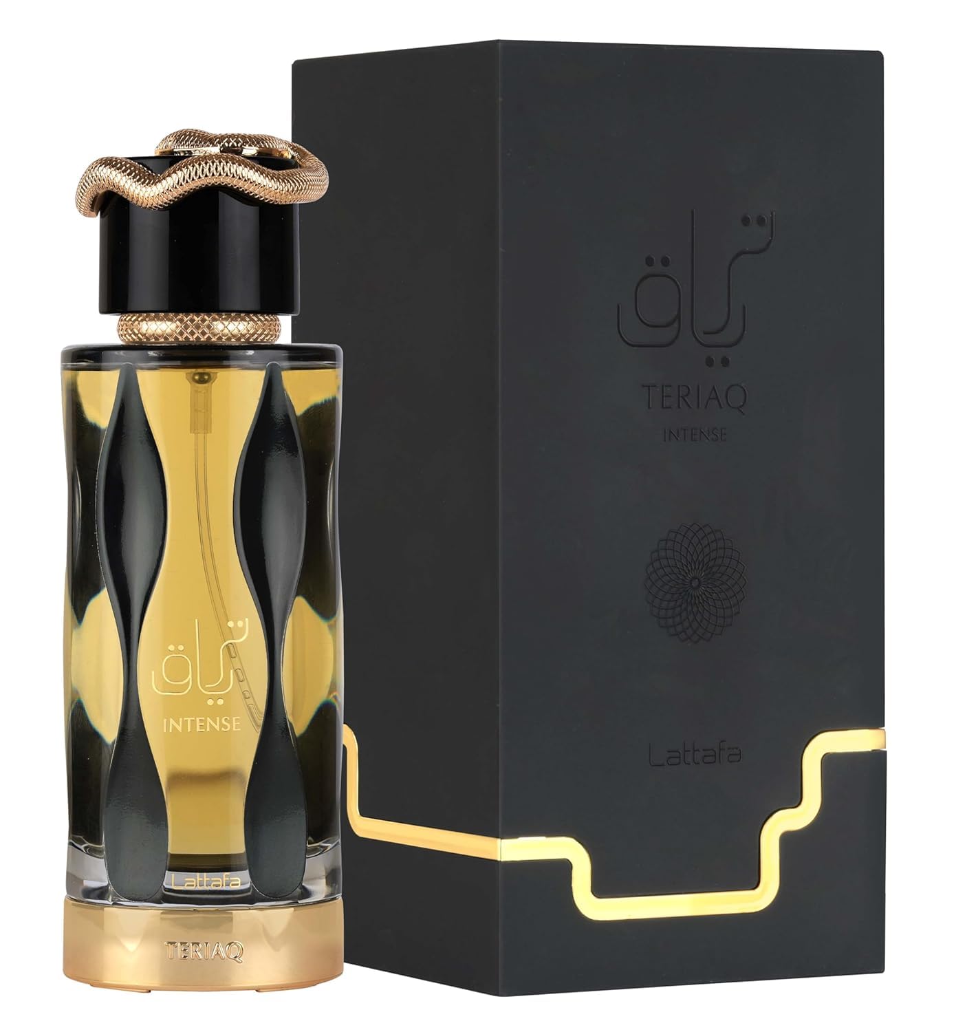 Lattafa Teriaq Intense luxury perfume spray 100ml retail packaging box