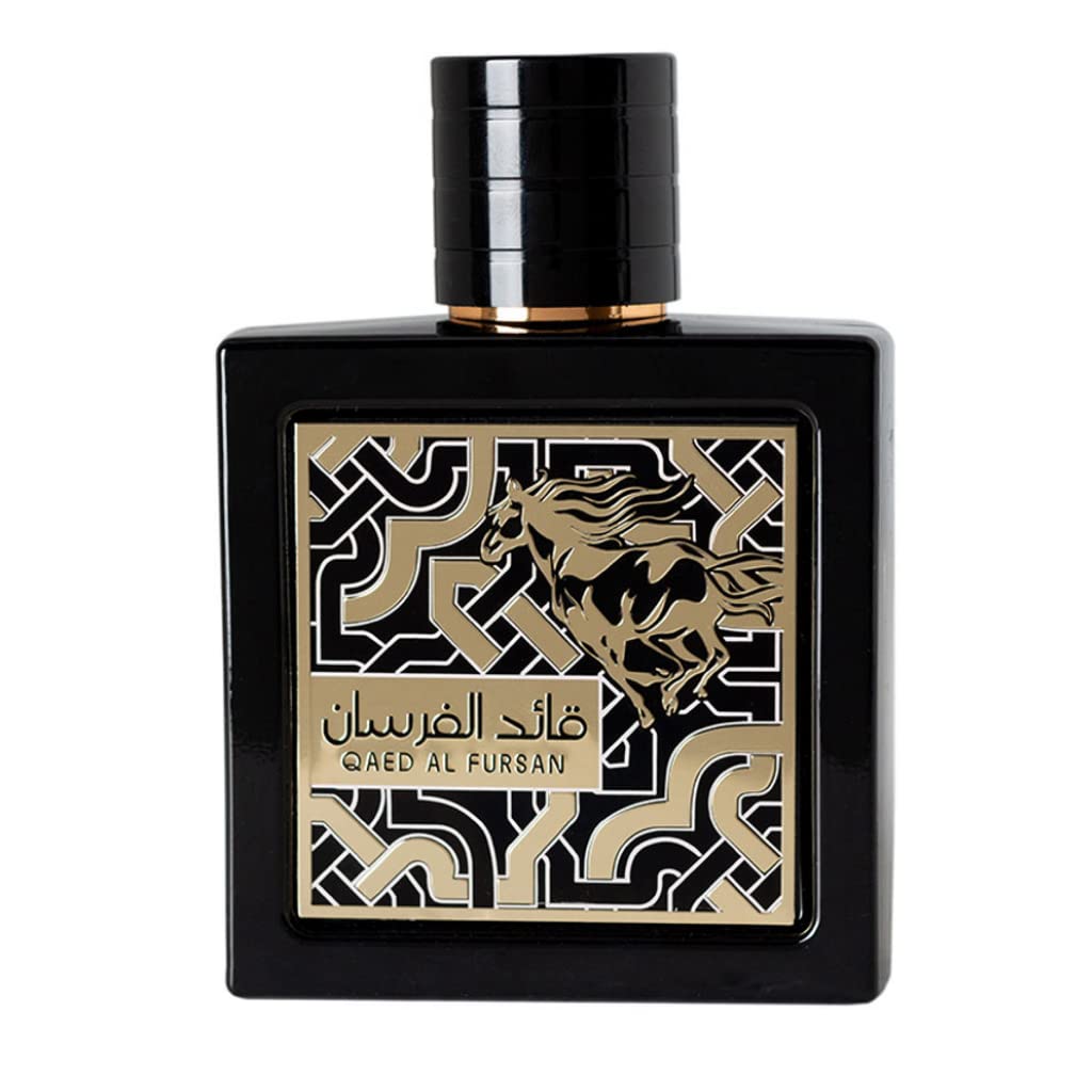Lattafa Qaed Al Fursan 3.40 Ounce bottle showcasing the fine spray mist nozzle