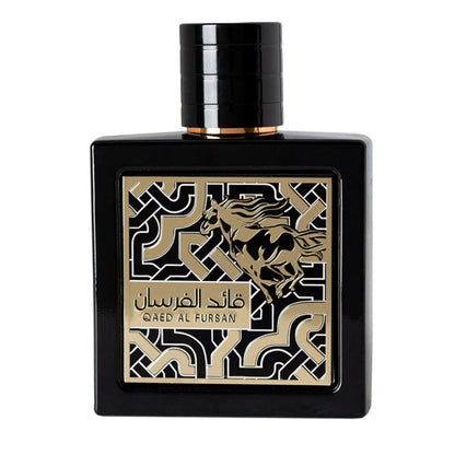 Lattafa Qaed Al Fursan 3.40 Ounce bottle showcasing the fine spray mist nozzle