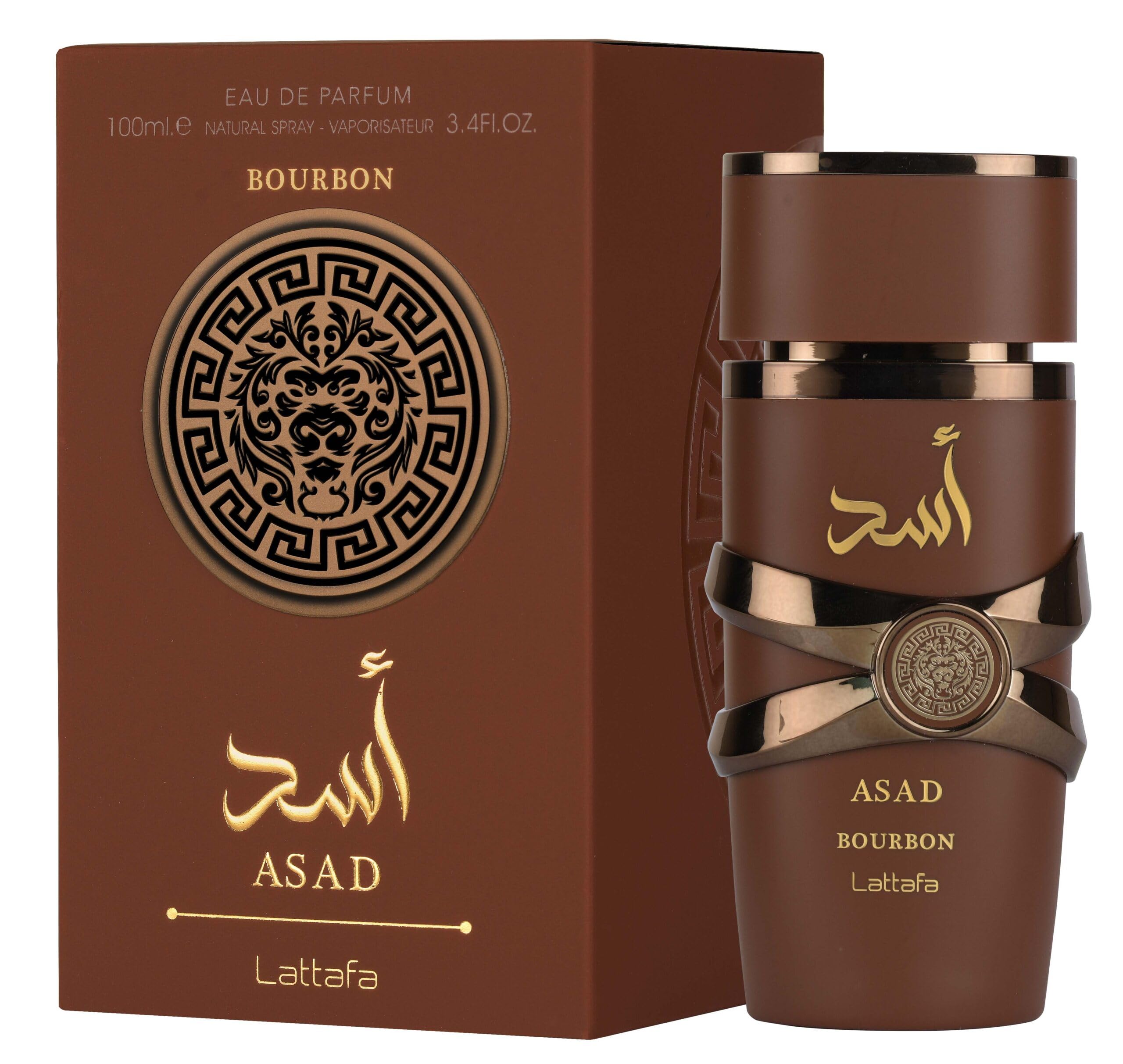 Lattafa Asad Bourbon 100ml spray premium long lasting unisex fragrance packaging