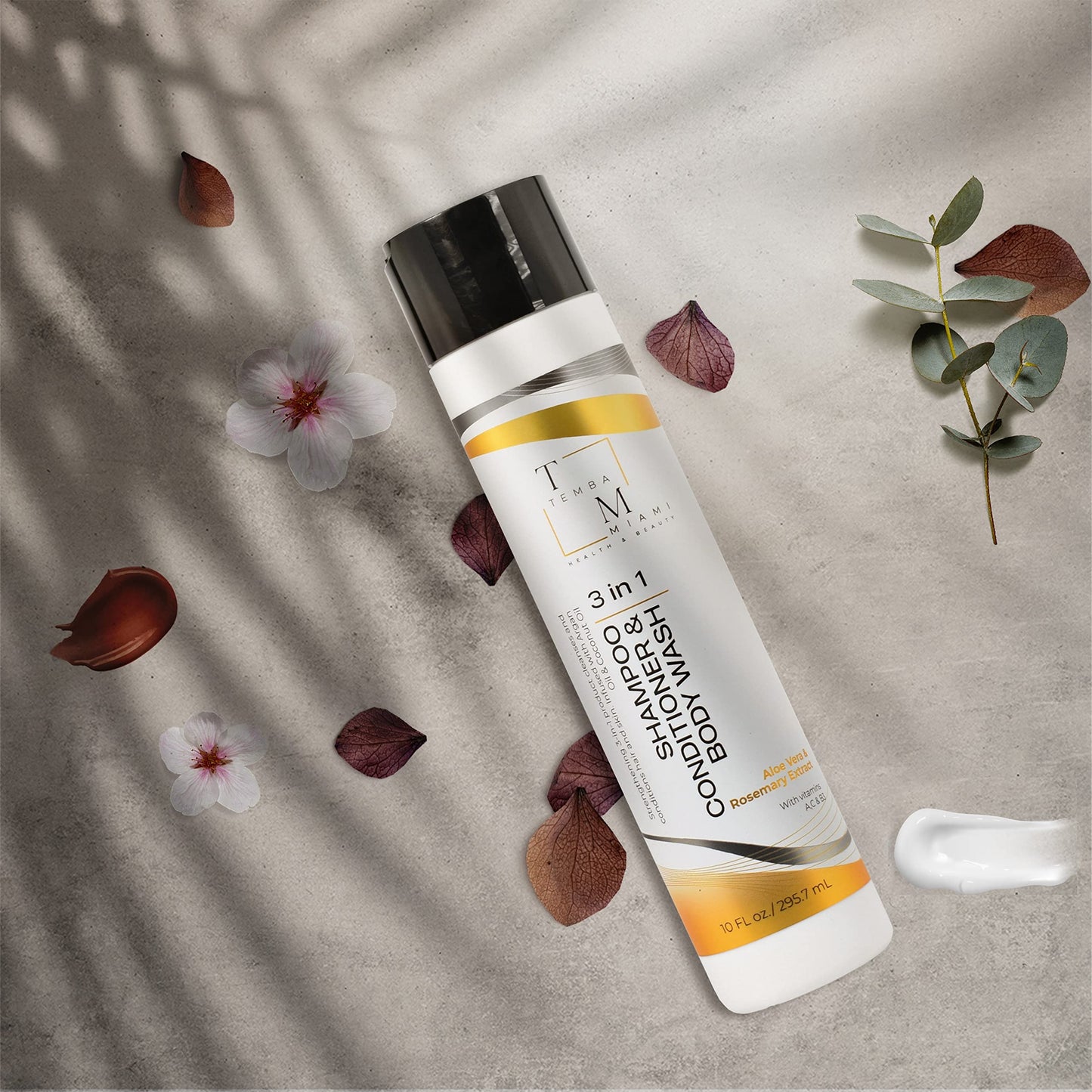 Temba Miami deep conditioning shampoo and body wash for daily hydration.