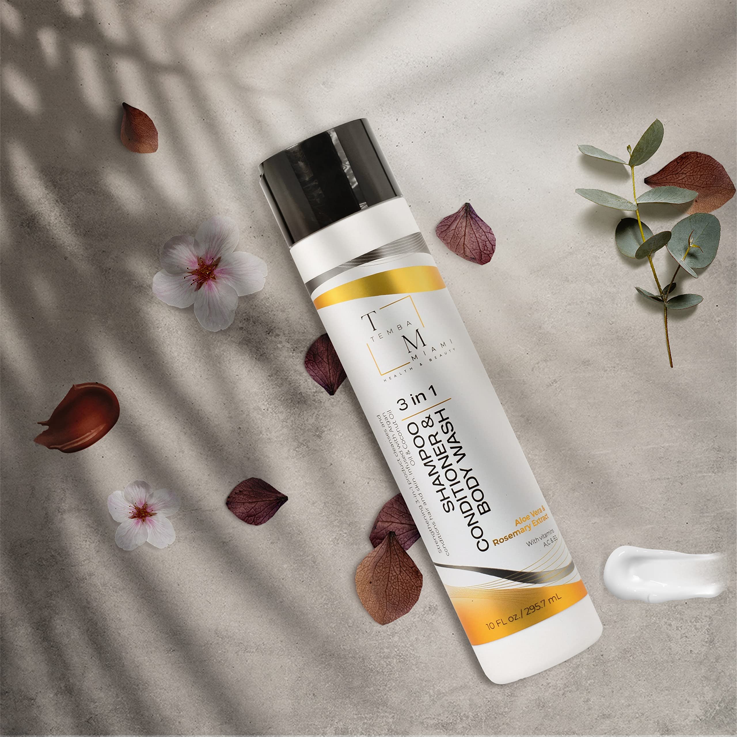 Temba Miami deep conditioning shampoo and body wash for daily hydration.
