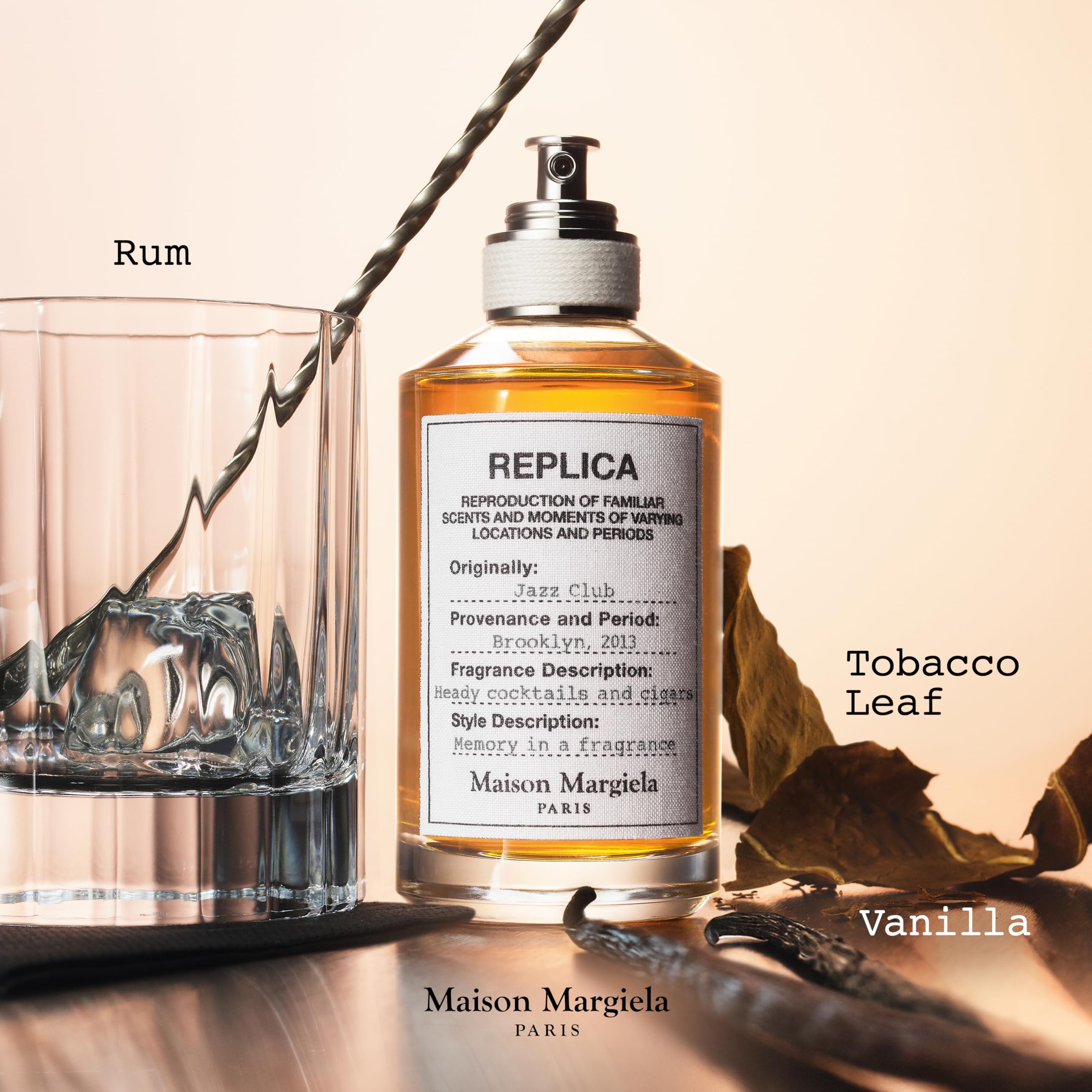 Maison Margiela warm and spicy perfume bottle showing cotton label details
