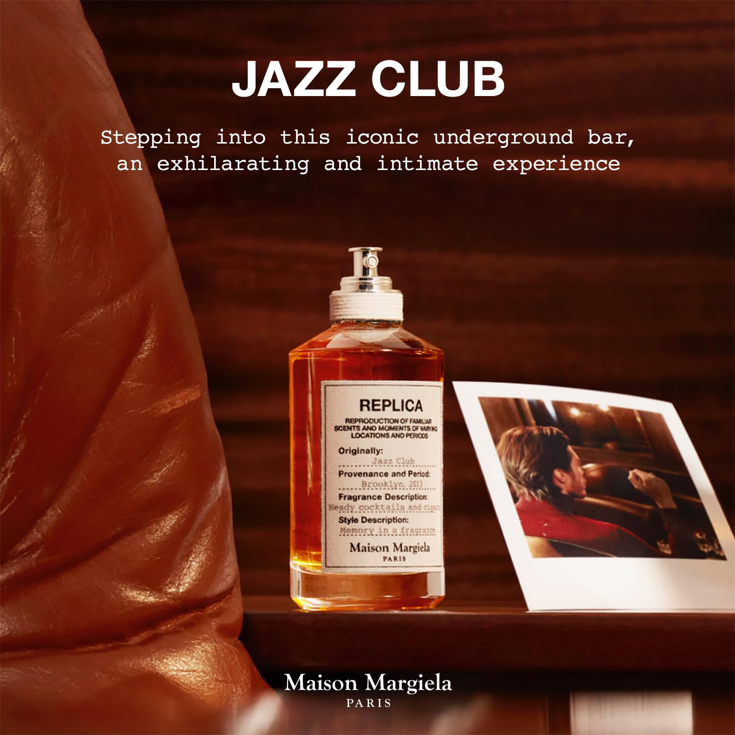 Replica Jazz Club Eau De Toilette box packaging and bottle setup