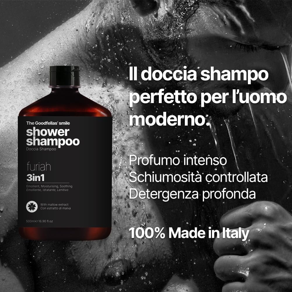 The Goodfellas' smile Furiah multi-purpose men's shampoo and body cleanser black label bottle