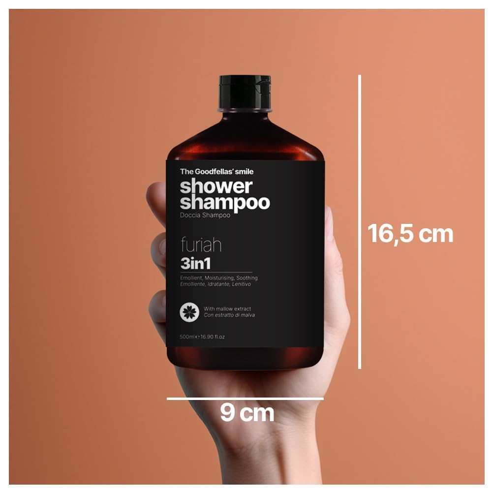 Italian luxury men's grooming 3-in-1 shower gel with leather and wood fragrance
