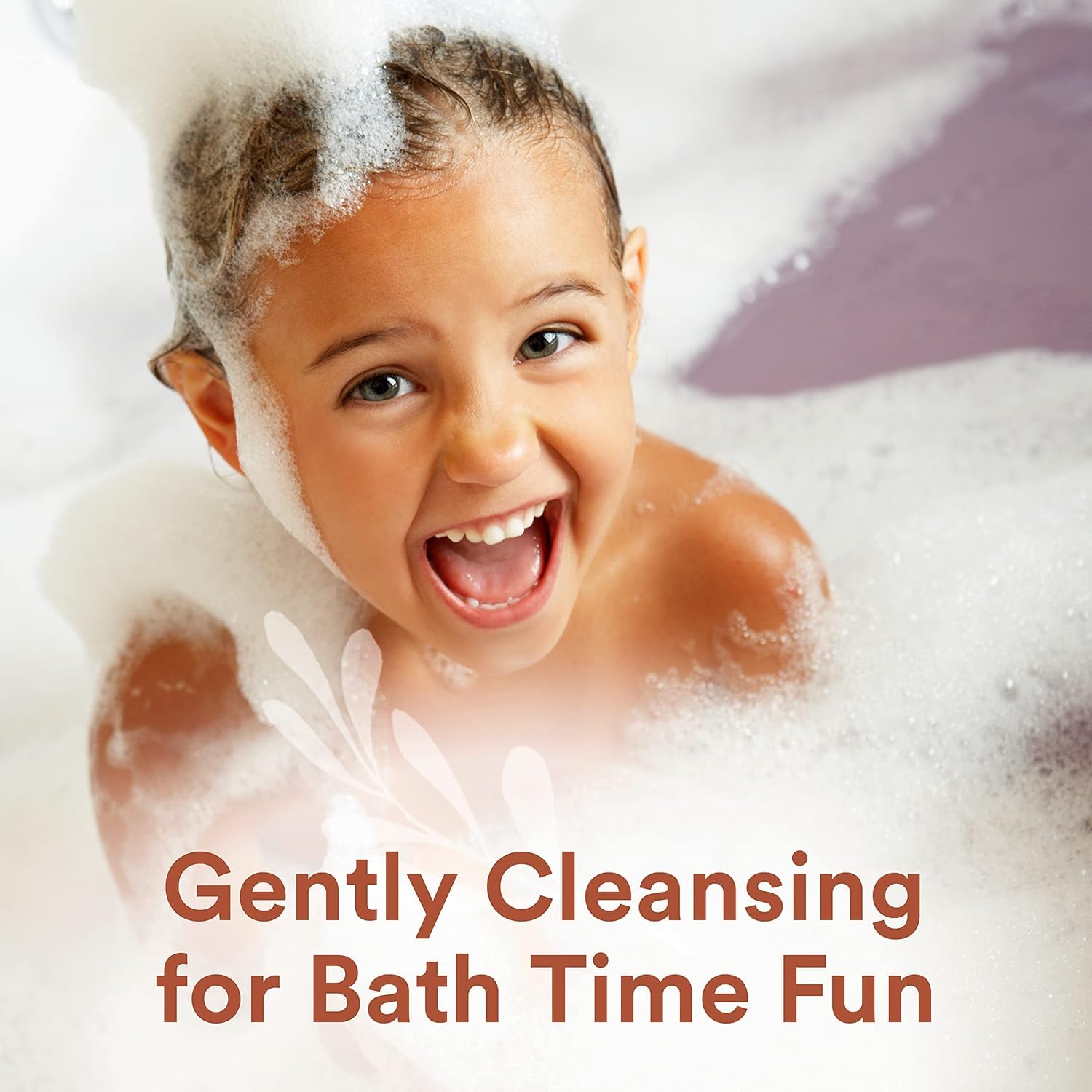 Sulfate free and paraben free kids three in one shampoo bottle close up view