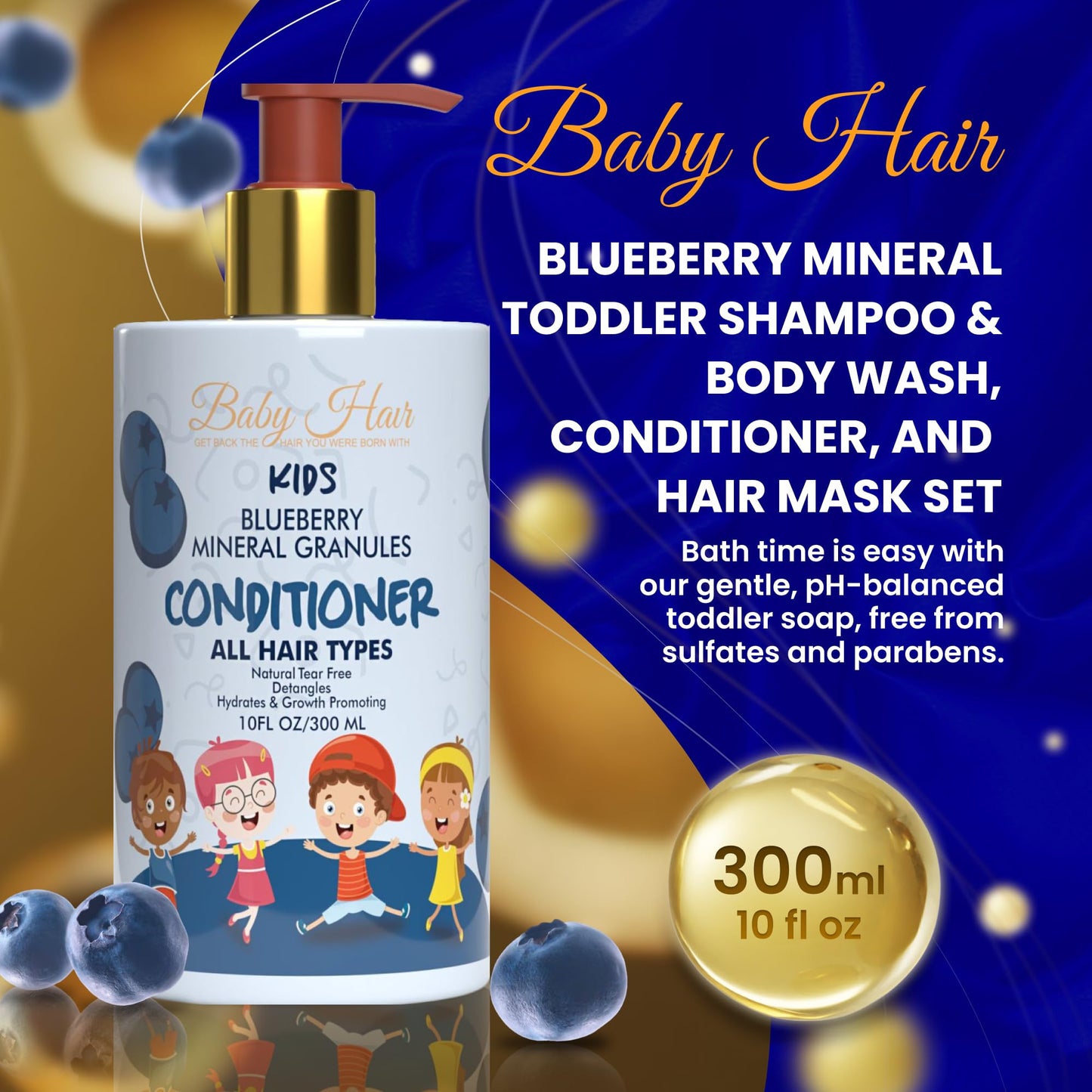 Sulfate free toddler conditioner for easy hair detangling