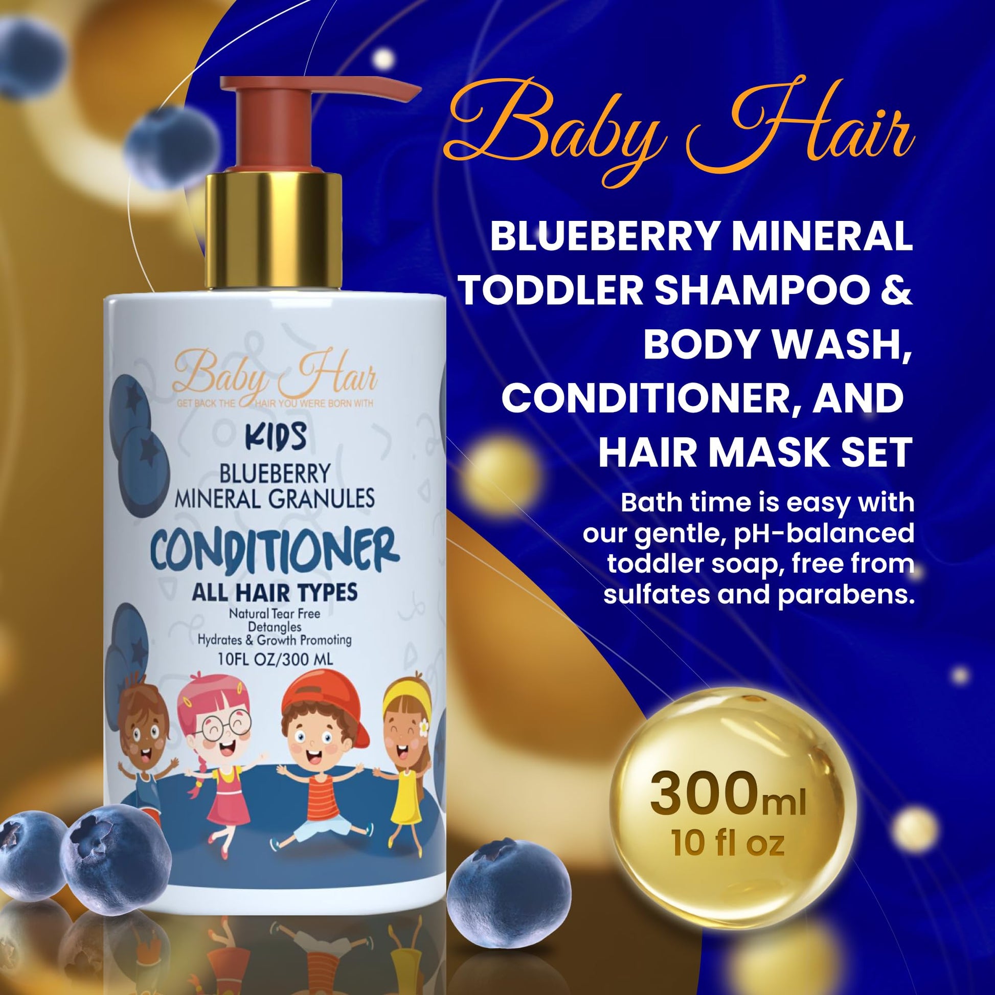 Sulfate free toddler conditioner for easy hair detangling