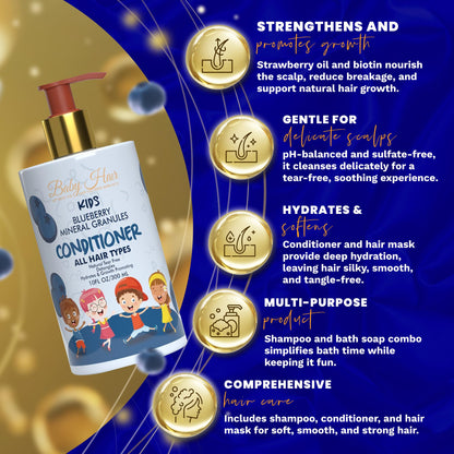 Tear free kids hair conditioner with biotin and aloe vera