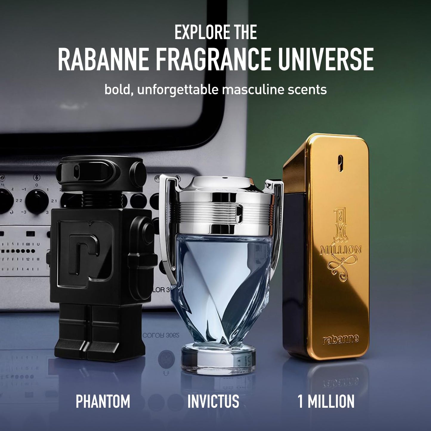 Rabanne 1 Million premium men cologne gold bar container standing upright