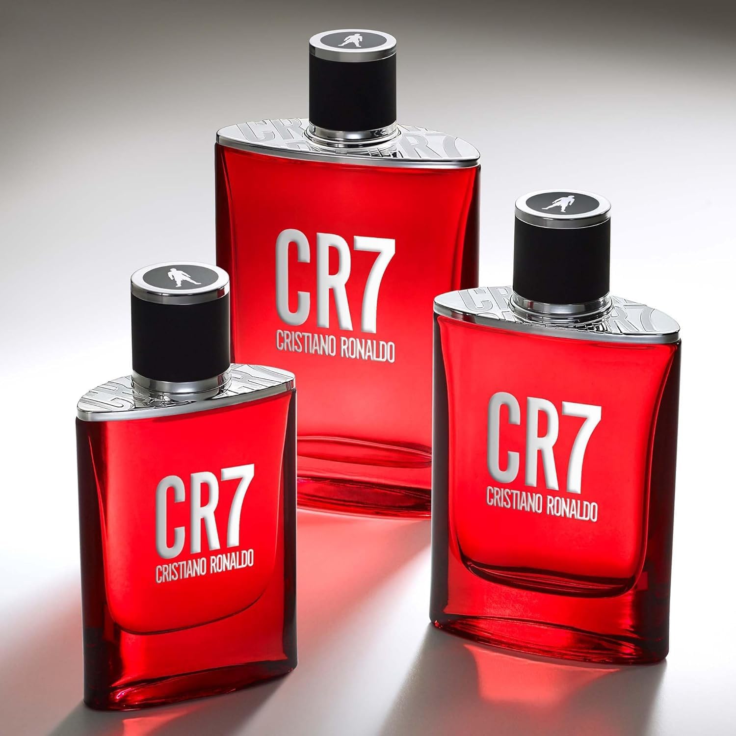 Cristiano Ronaldo CR7 woody aromatic fougere cologne bottle display