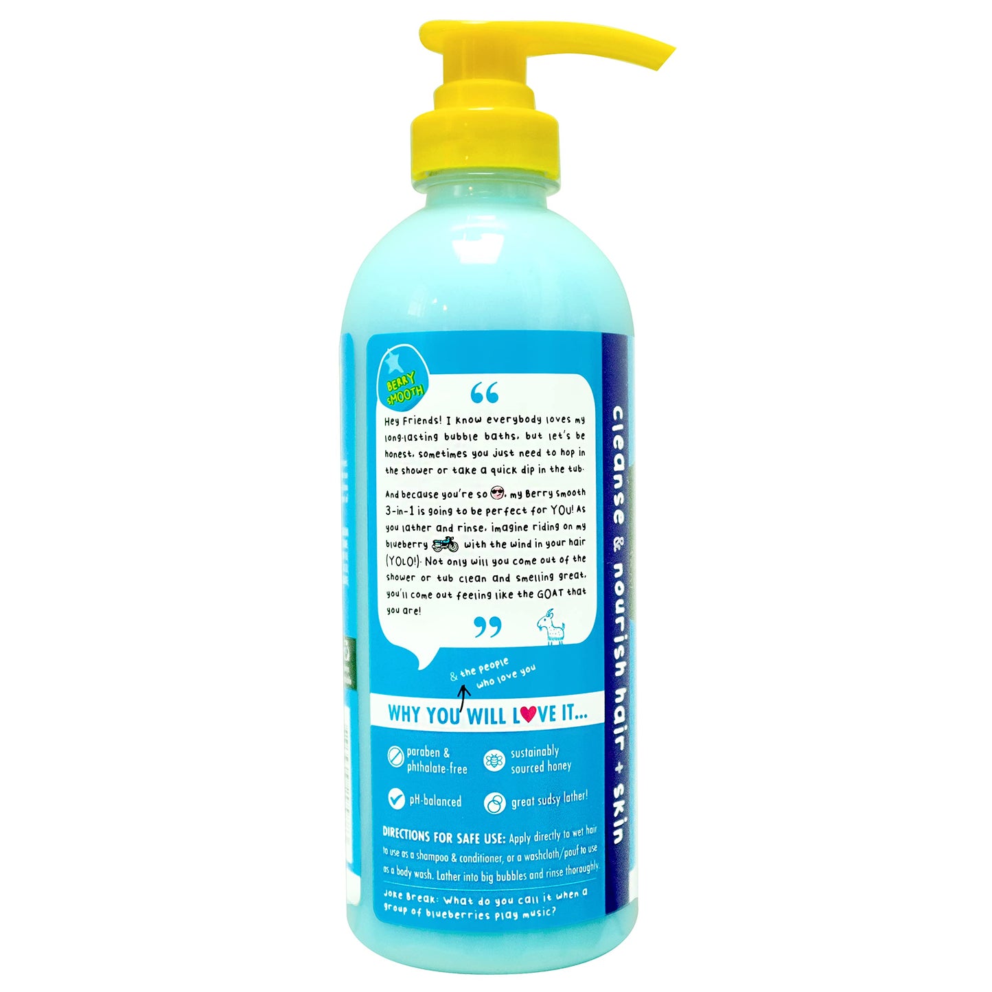 Authentic Mr. Bubble three in one berry smooth kids cleanser pack showing American packaging details.