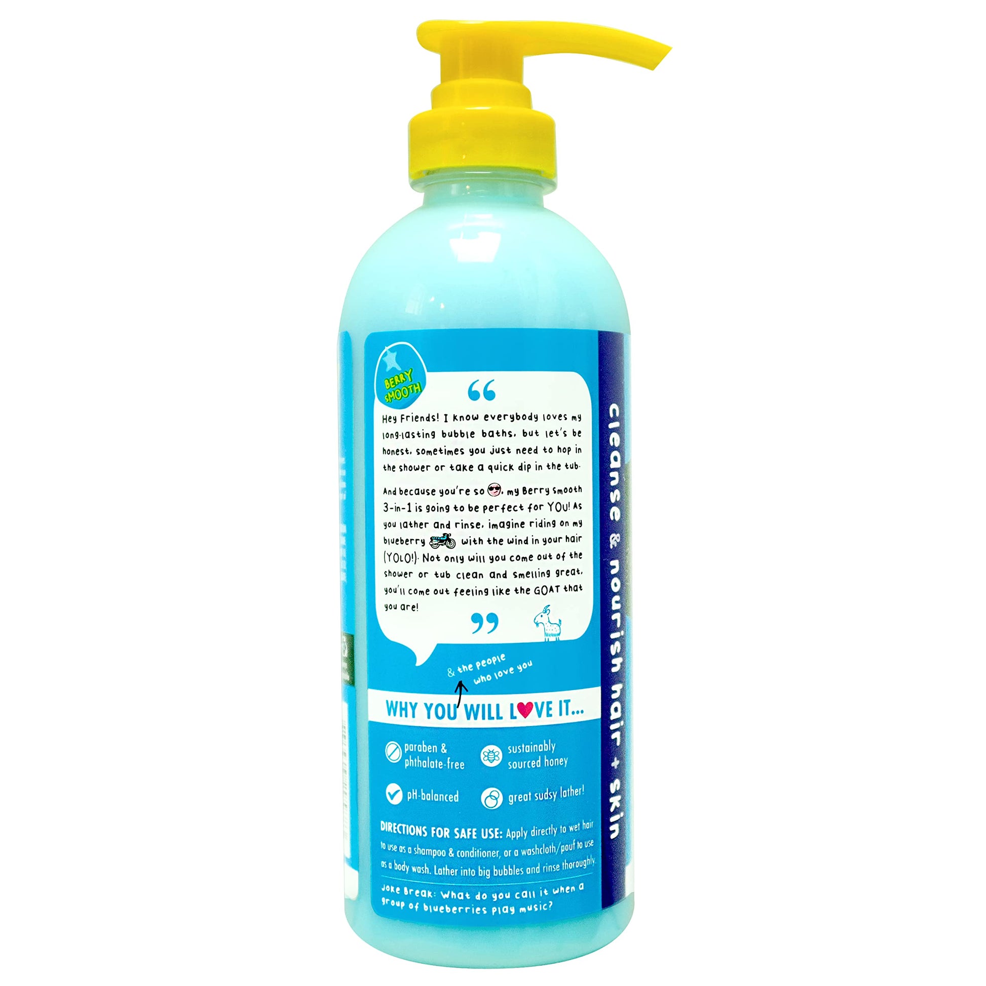 Authentic Mr. Bubble three in one berry smooth kids cleanser pack showing American packaging details.