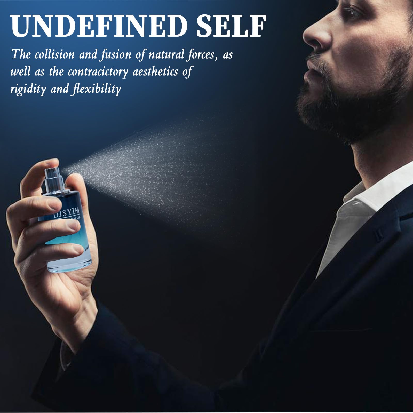 DJSYIM pheromone-infused apple scented perfume for men displayed on a clean grooming vanity.
