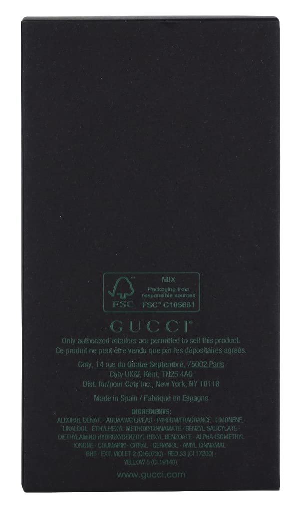 Close-up of the spray nozzle and cap assembly on the authentic Gucci Guilty Black Pour Homme bottle.