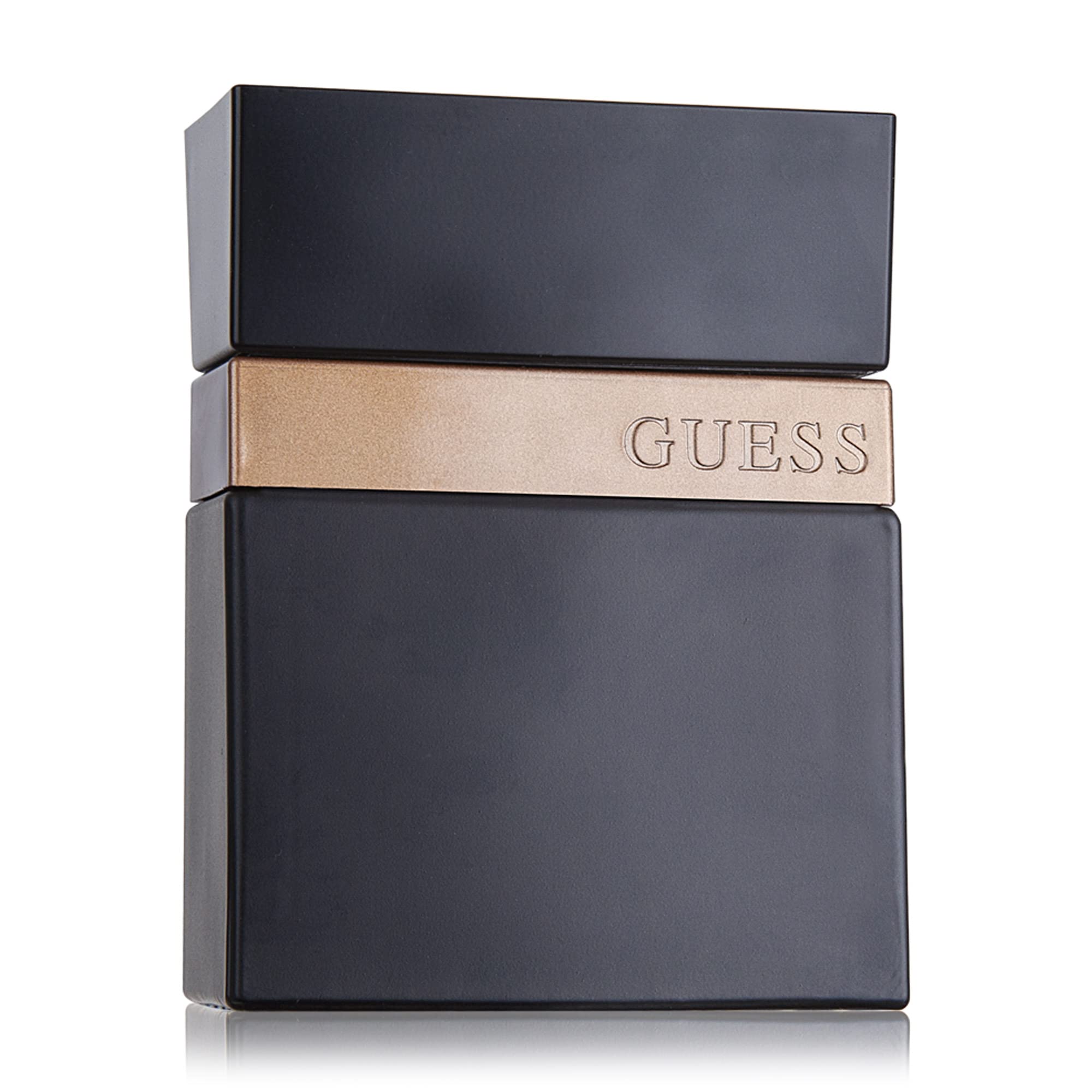 Authentic GUESS Seductive Noir cologne spray bottle with its distinct masculine packaging design.