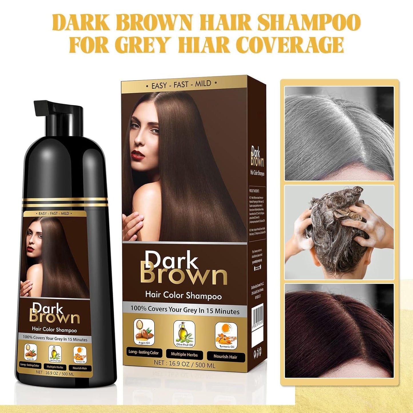 Five hundred milliliter hair dye shampoo container for men and women