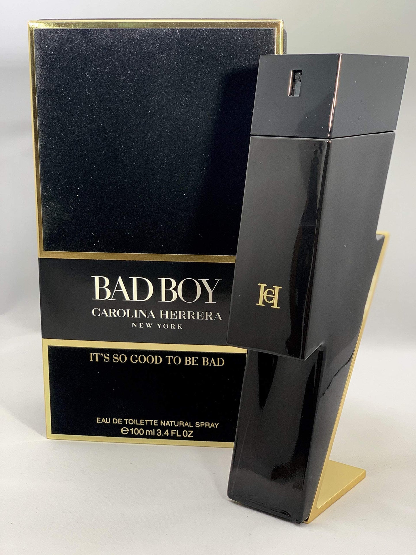 Carolina Herrera Bad Boy premium masculine fragrance ingredients close up view