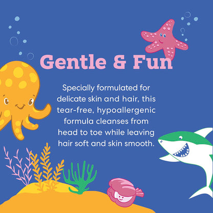 Back label view of Cocomagic watermelon kids shampoo displaying instructions and paraben free claim
