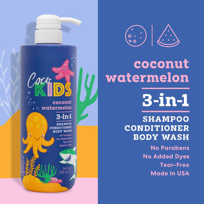 Authentic USA imported Cocomagic kids daily gentle 24 fluid ounce hair and skin cleanser