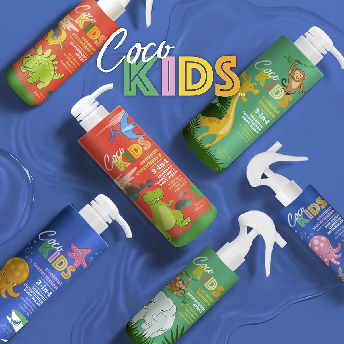 Cocomagic Coco Kids multi purpose shampoo conditioner body wash bottle standing upright