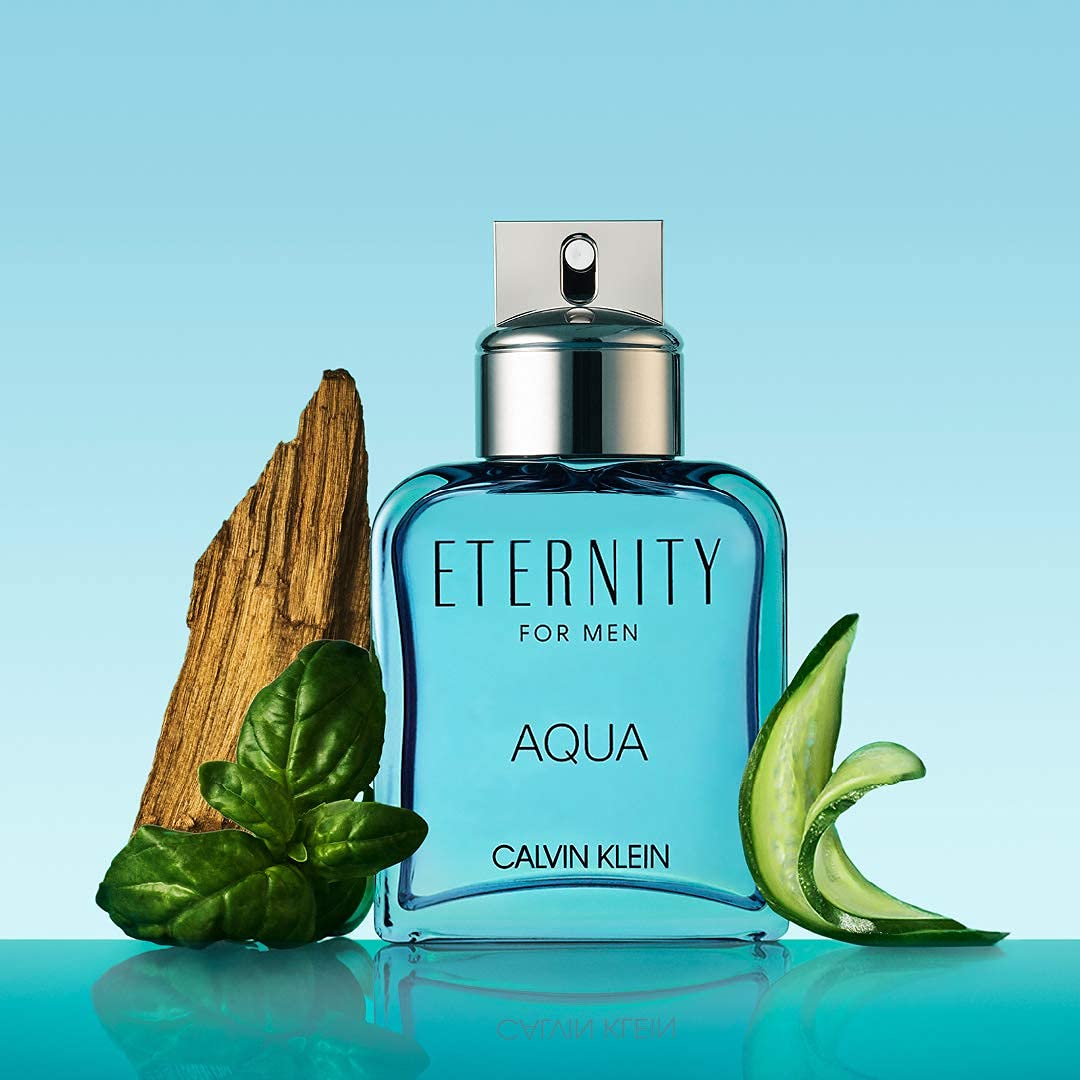 Calvin Klein Eternity Aqua 30 Millilitres clear blue cologne bottle