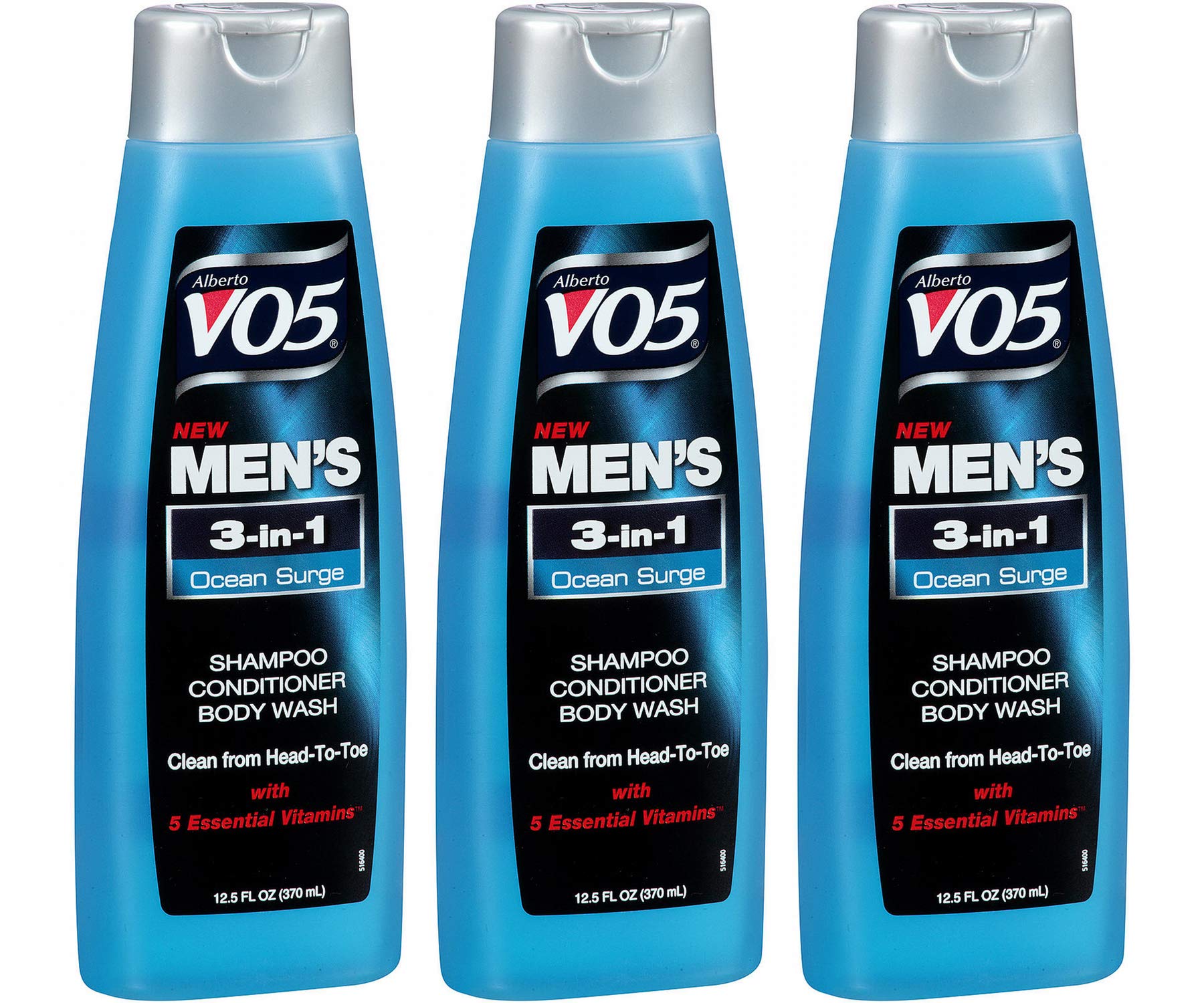 Back label of Alberto VO5 3-in-1 showing essential vitamins