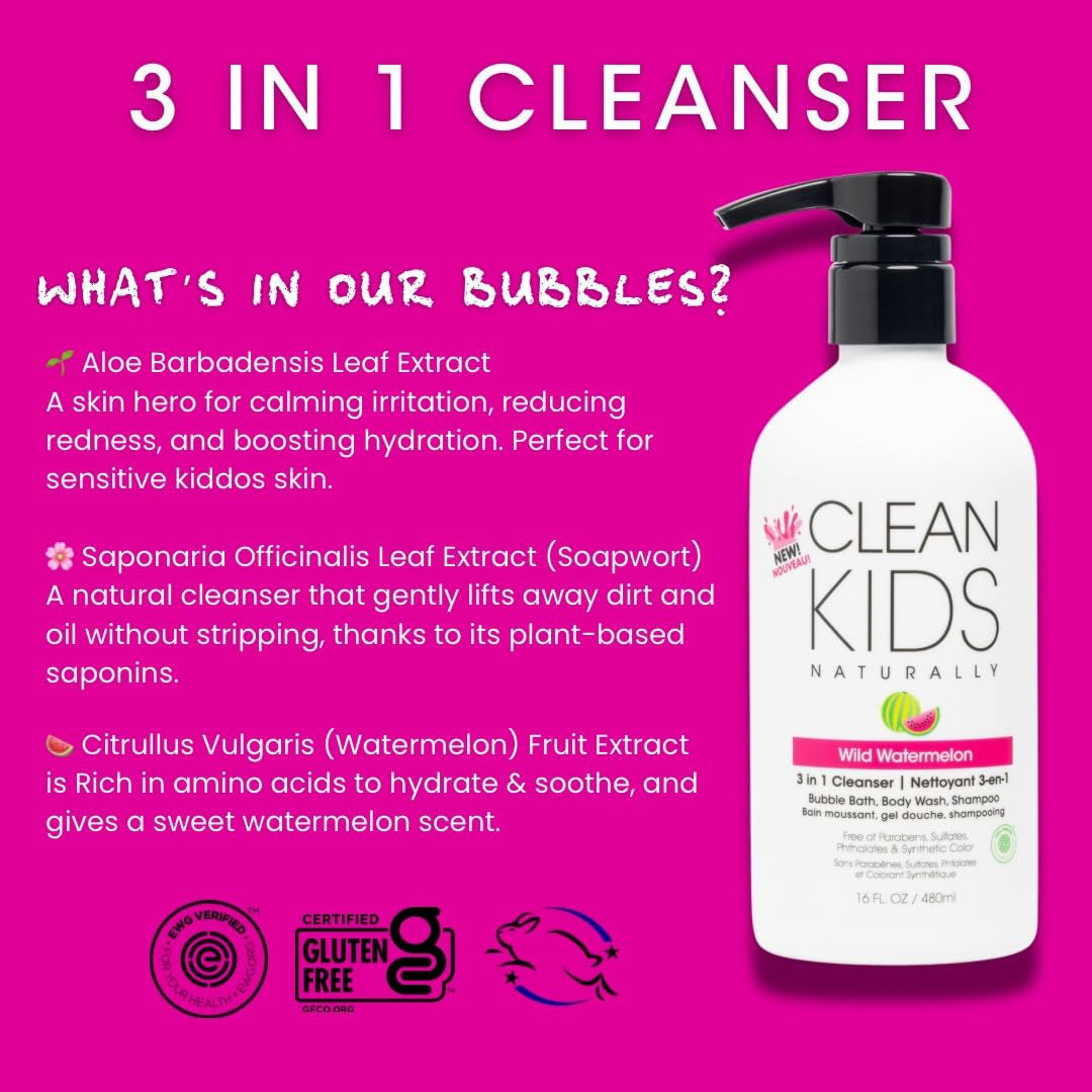 Gabriel Cosmetics Clean Kids Naturally 3-in-1 cleanser pump dispenser close up