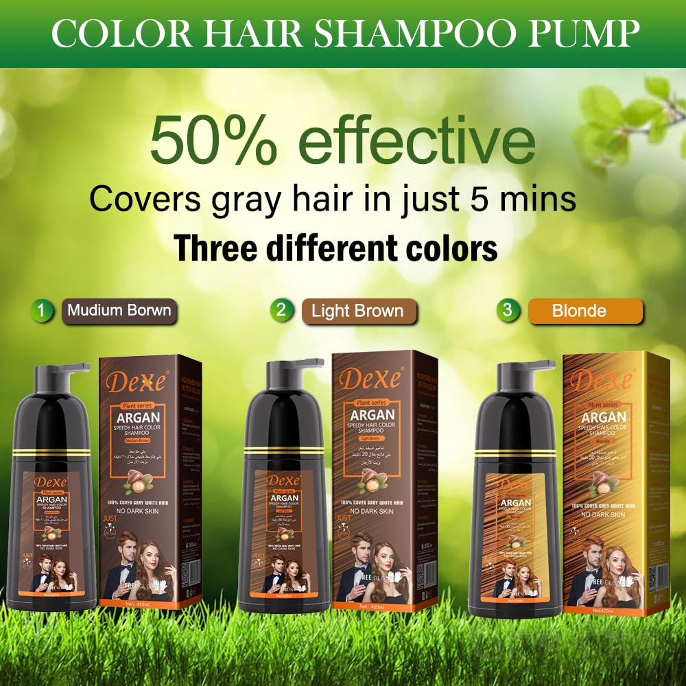 Ammonia free blonde hair dye shampoo bottle showing natural ingredients like chamomile and calendula