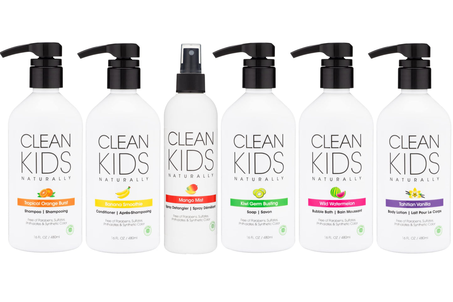 Clean Kids Naturally vegan cruelty free kid bath product certification label