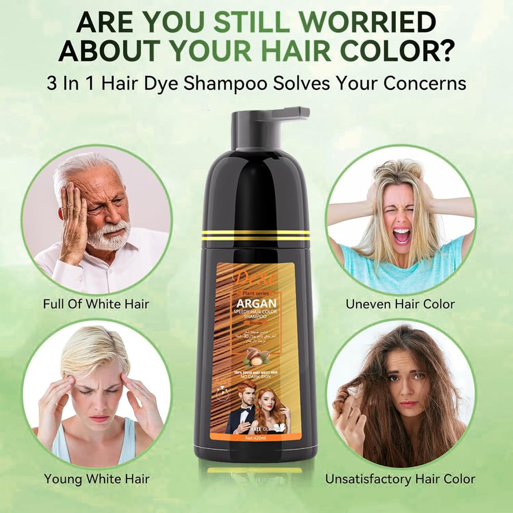 LUJAJIAO blonde hair dye shampoo texture cream showing the rich color depositing consistency